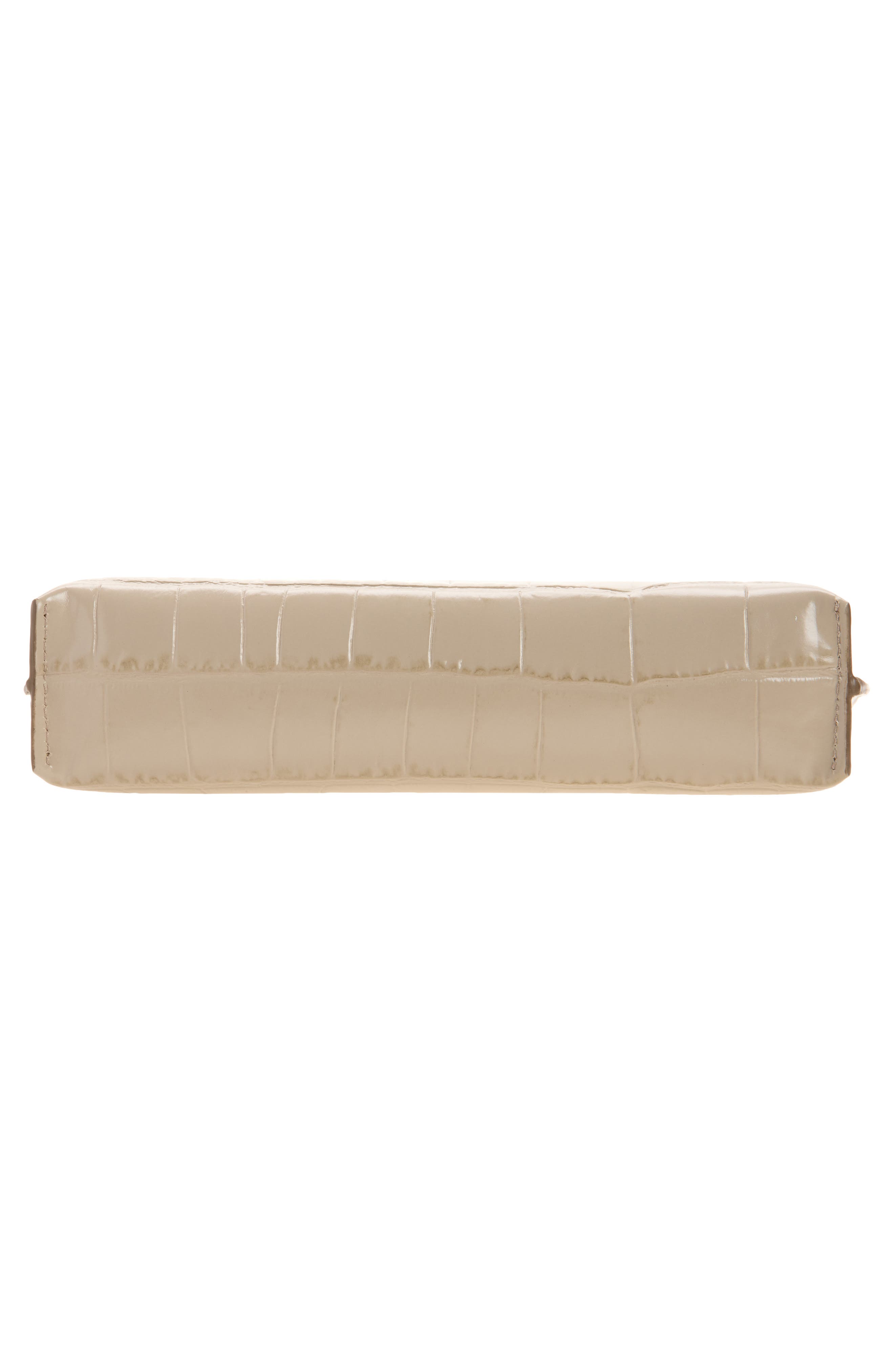 Large Stylist Croc Embossed Clutch, Alternate, color, LIGHT TAUPE