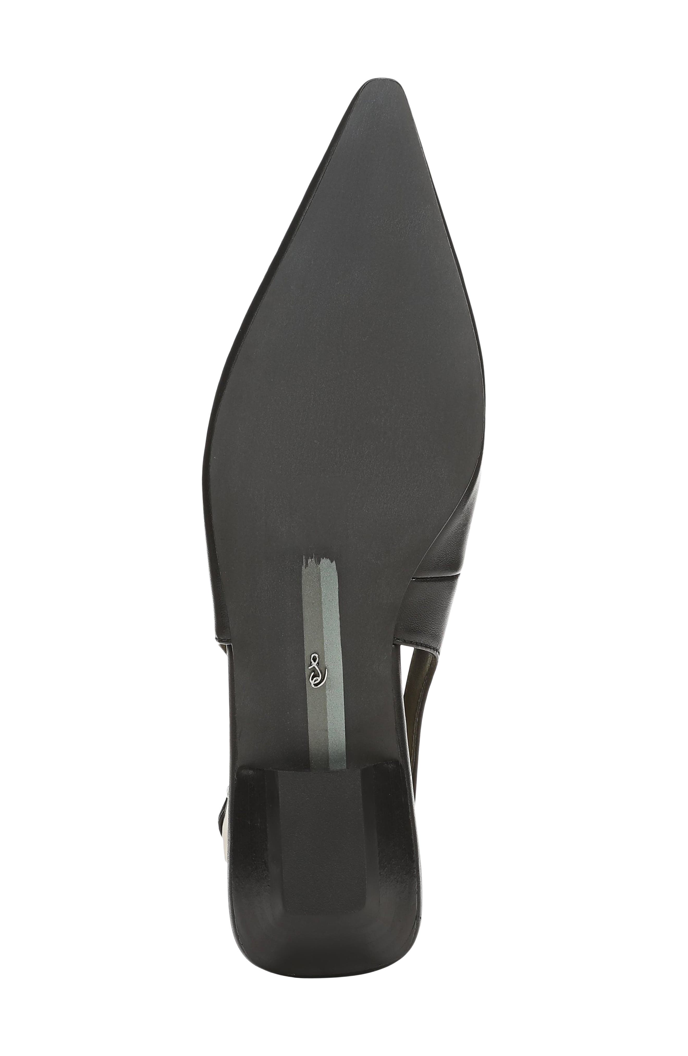 Netty Slingback Pointed Toe Flat, Alternate, color, BLACK