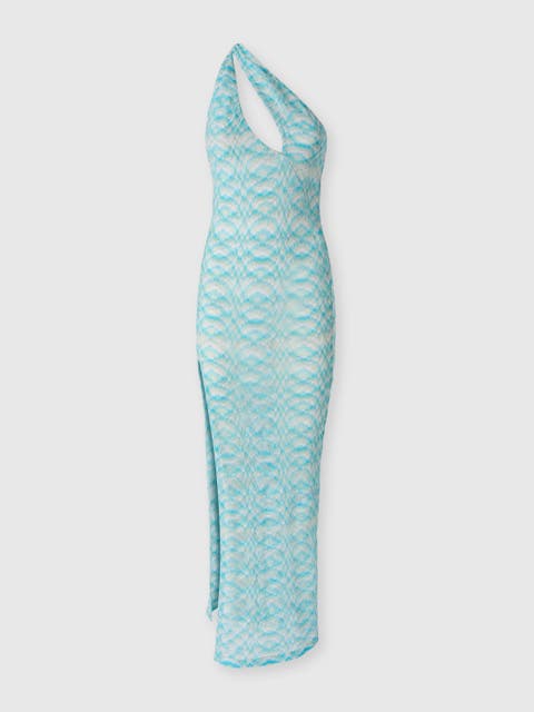 Asymmetric Cover-up Dress In Shaded Lamé Viscose