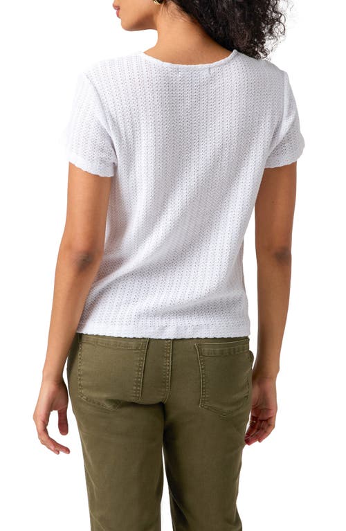 Sanctuary By My Side Tie Hem Pointelle Top In White