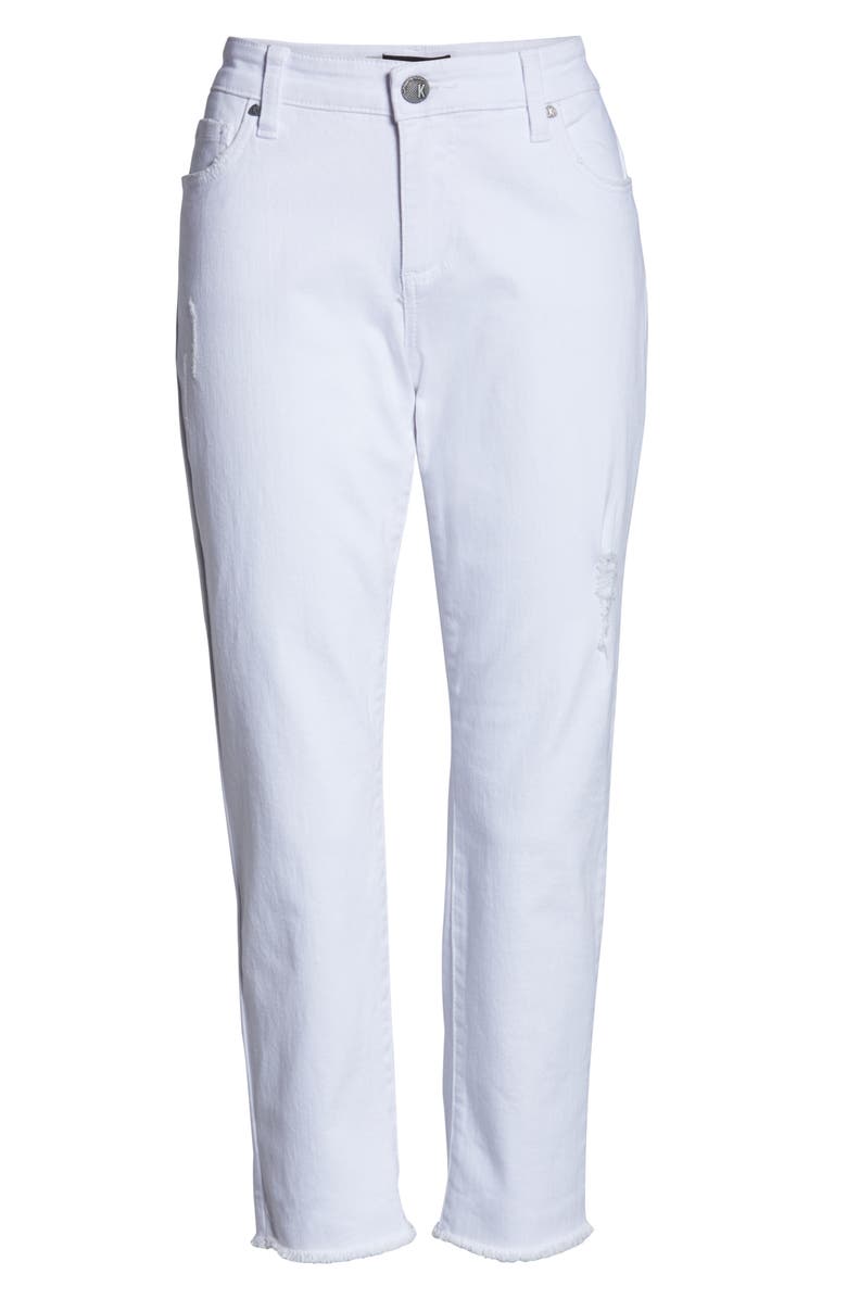 KUT from the Kloth Amy Crop White Jeans, Alternate, color, 