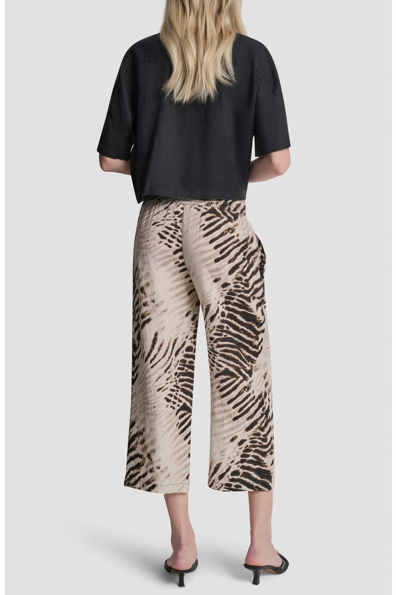 Printed Linen Drawstring Pants, Alternate, color, BRUSHED SANDBED