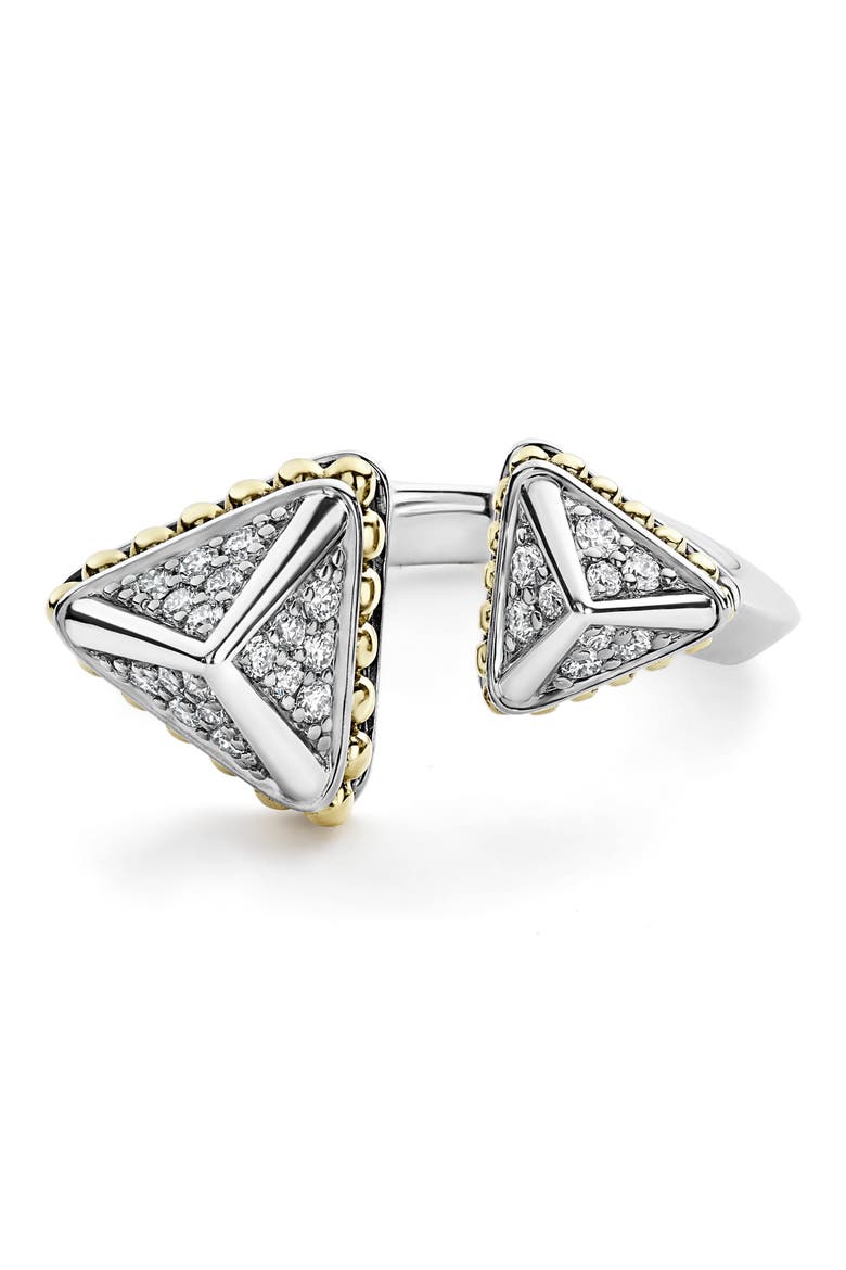 KSL Lux Diamond Open Ring, Alternate, color, SILVER/ DIAMOND