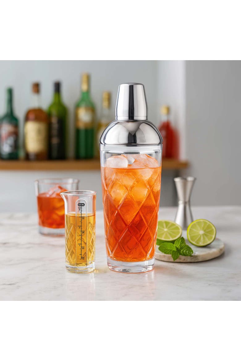Yarai Glass Cocktail Shaker & Jigger Set, Alternate, color, Stainless Steel