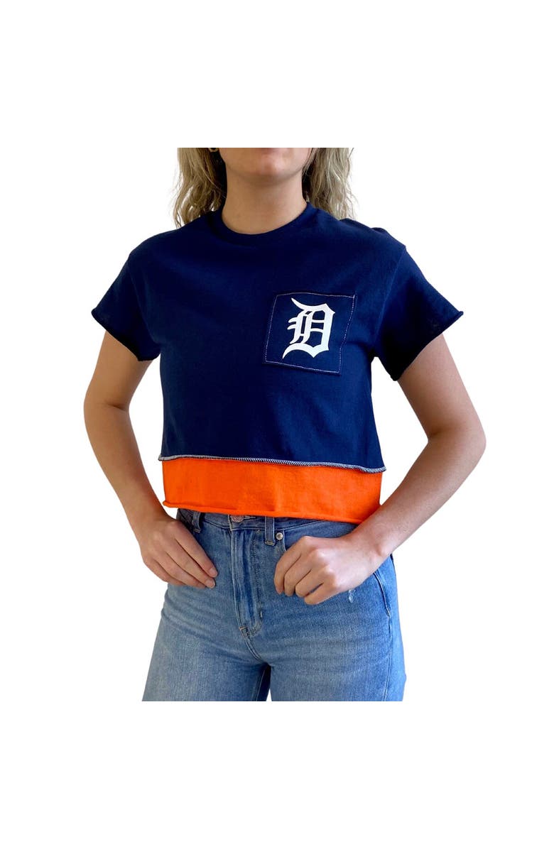 REFRIED APPAREL Women's Refried Apparel Navy Detroit Tigers Cropped T-Shirt, Alternate, color, 
