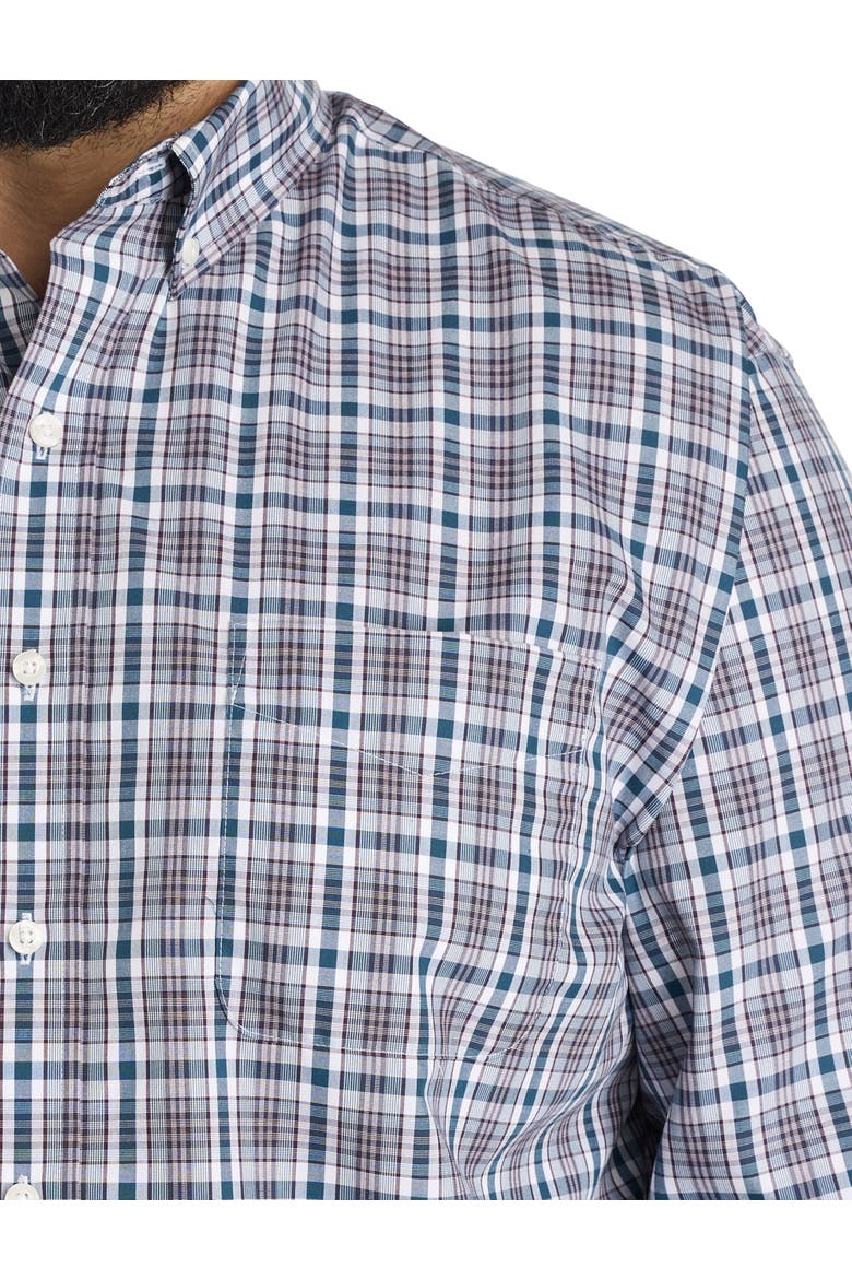 Big & Tall Plaid Sport Shirt, Alternate, color, BLUE