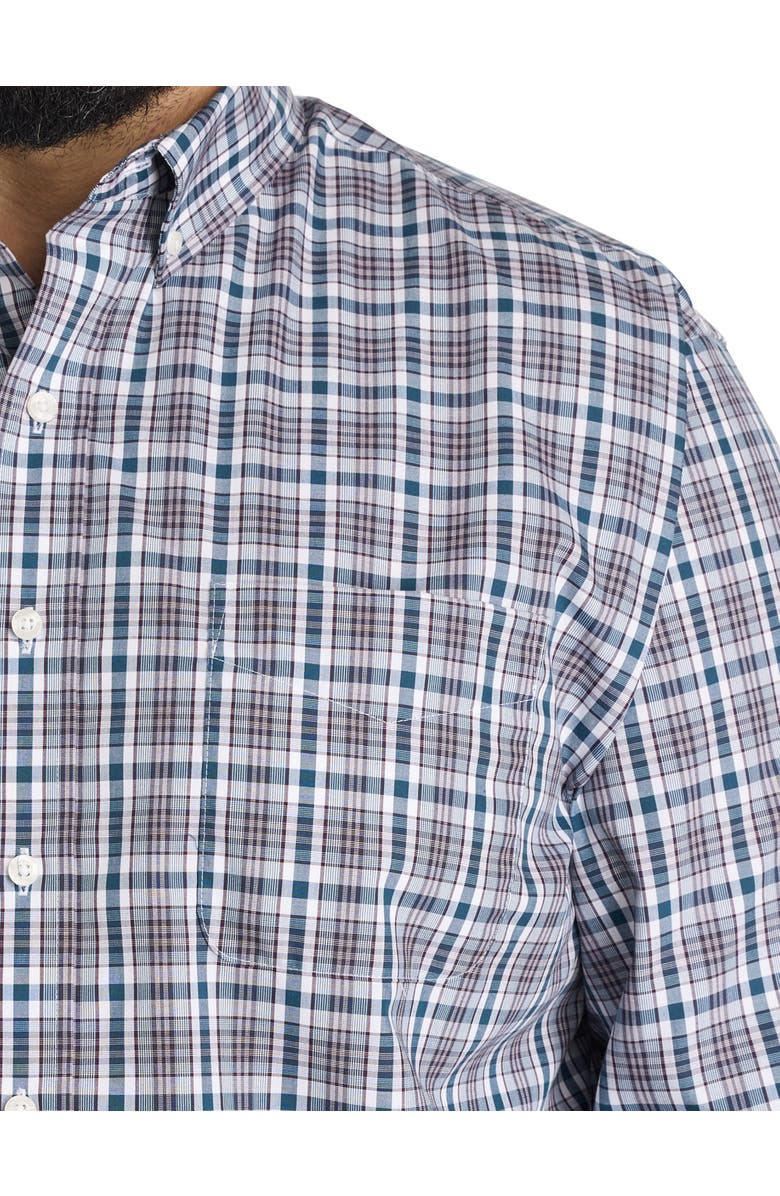 Oak Hill by DXL Big & Tall Plaid Sport Shirt, Alternate, color, Blue