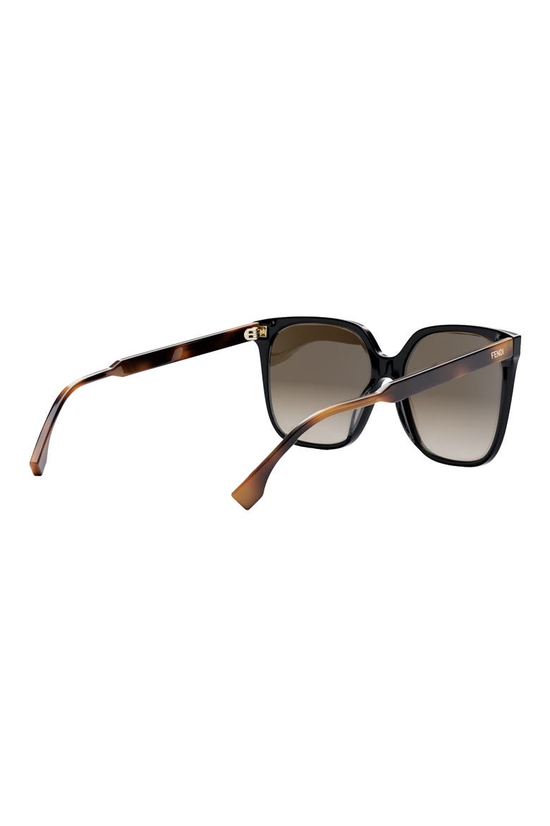 'Fendi Fine 59mm Geometric Sunglasses, Alternate, color, BLACK