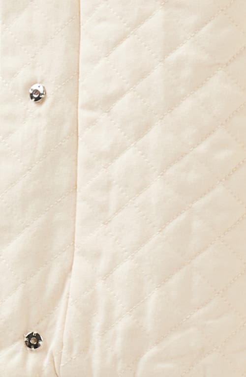 Belle & Bloom Over It Oversize Quilted Bomber Jacket In White