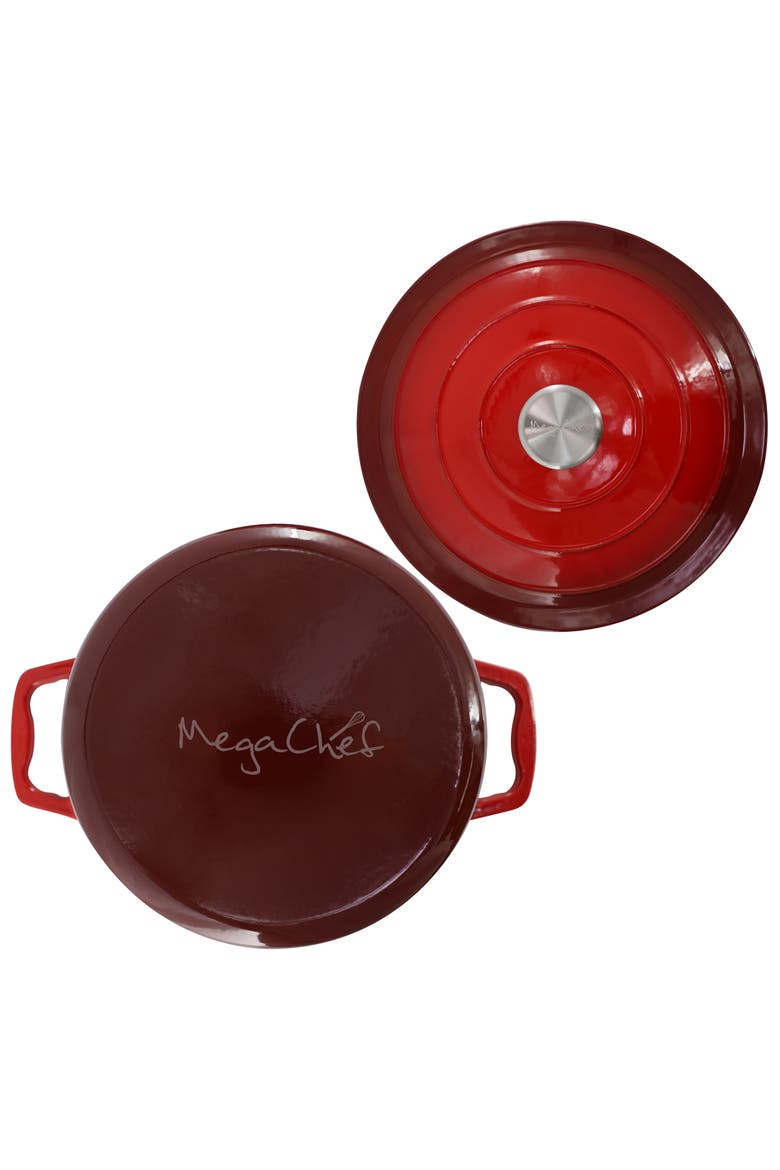 2.7 Quart Round Enameled Cast Iron Casserole, Alternate, color, Red