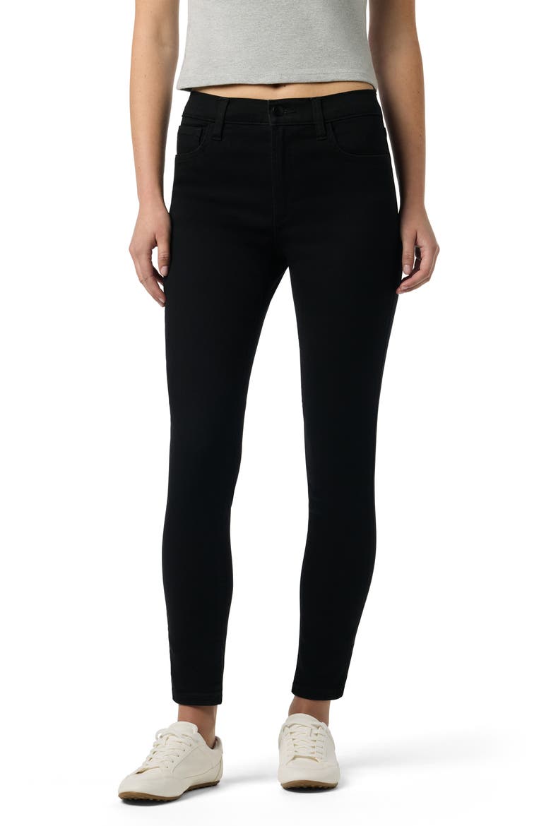 High Waist Ankle Skinny Jeans, Main, color, BLACK RINSE