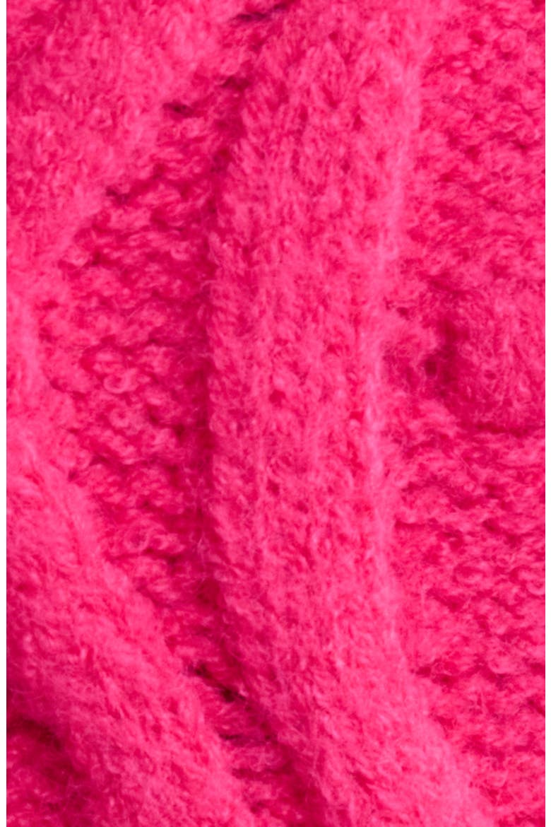 Flutter Sleeve Cable Knit Sweater, Alternate, color, FUCHSIA