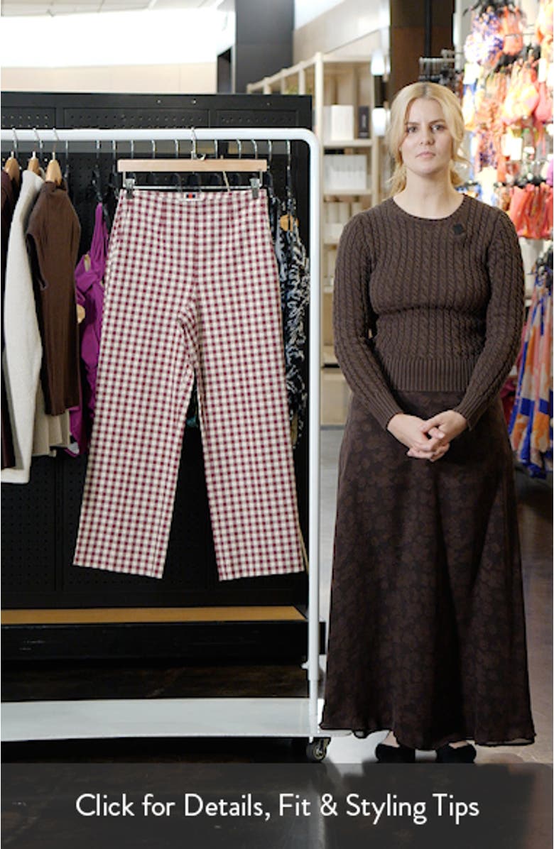 Gingham Cotton Blend Smart Straight Leg Pants, sales video thumbnail