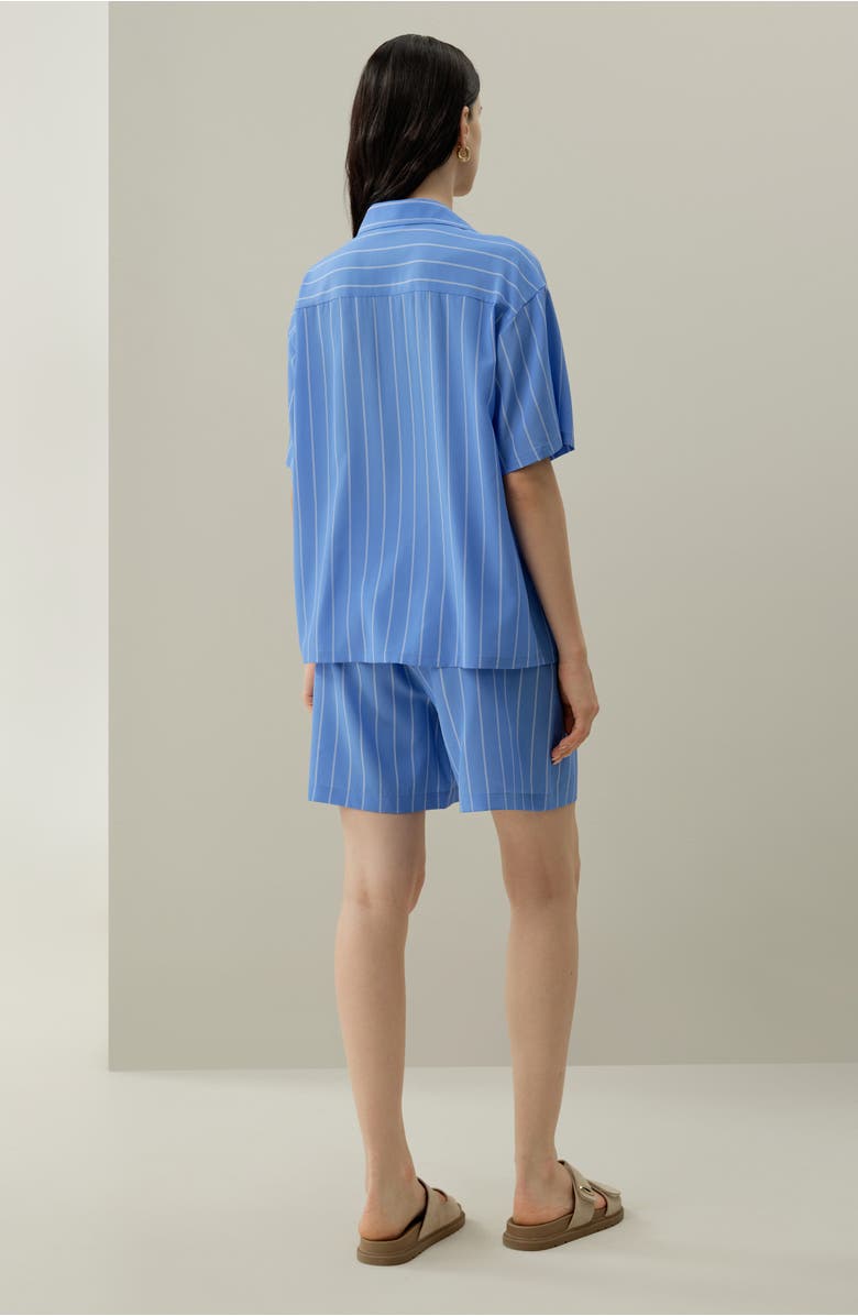 Lilysilk Amalfi Striped Cuban Collar Shirt, Alternate, color, Amalfi Stripe