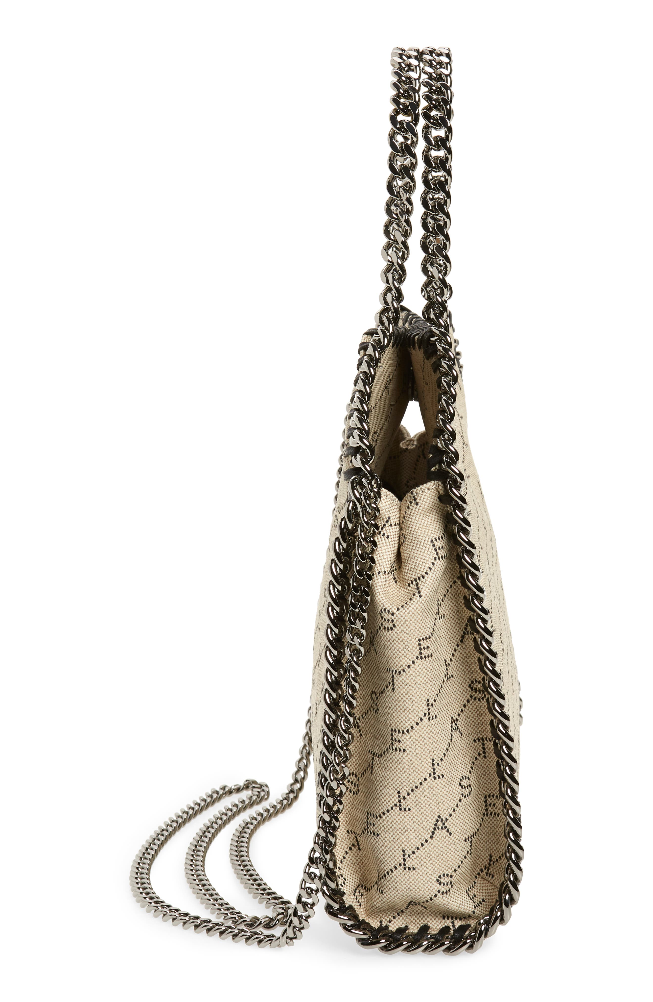Stella McCartney Mini Falabella Logo Canvas Tote, Alternate, color, 