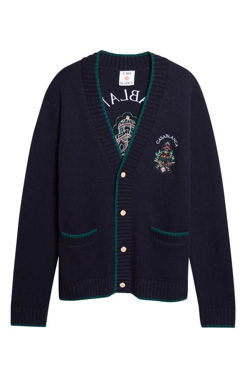 Embroidered Hotel Emblem Cardigan