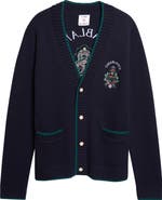 Casablanca Embroidered Hotel Emblem Cardigan