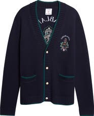 Casablanca Embroidered Hotel Emblem Cardigan