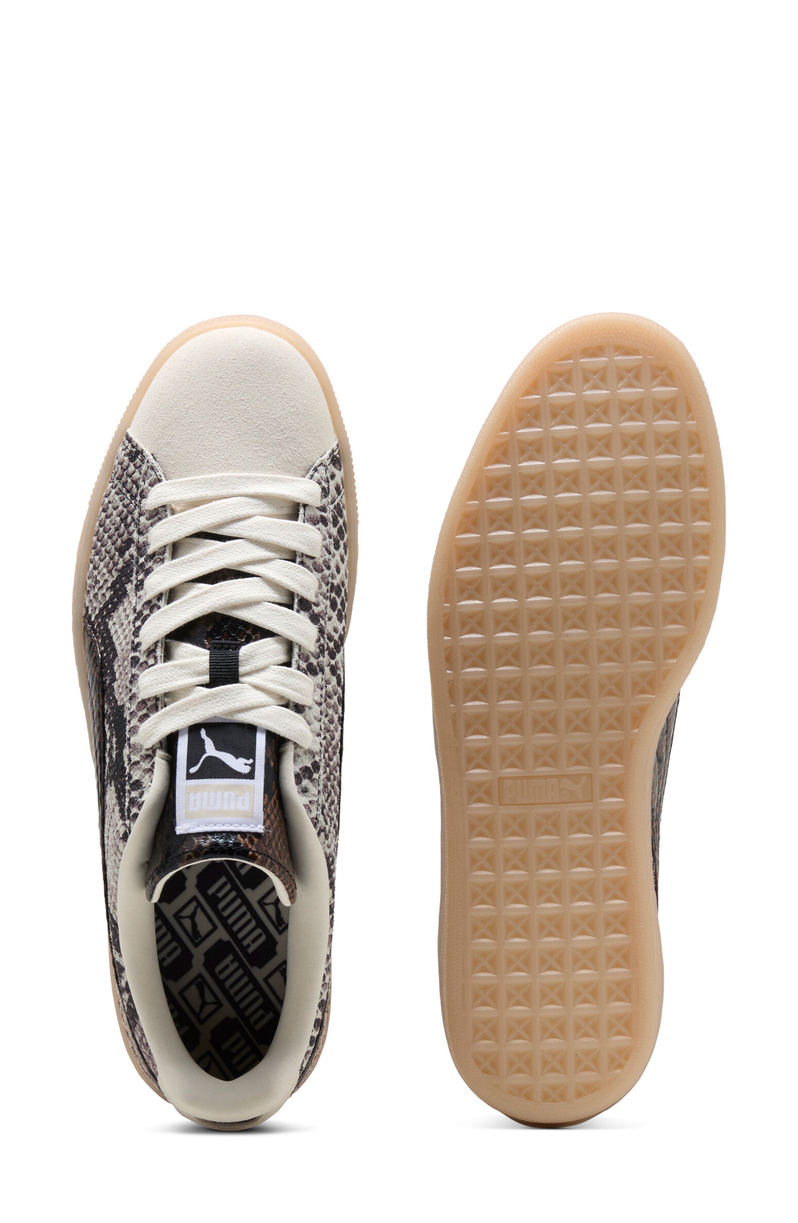 Suede Snake Sneaker, Alternate, color, WHITE