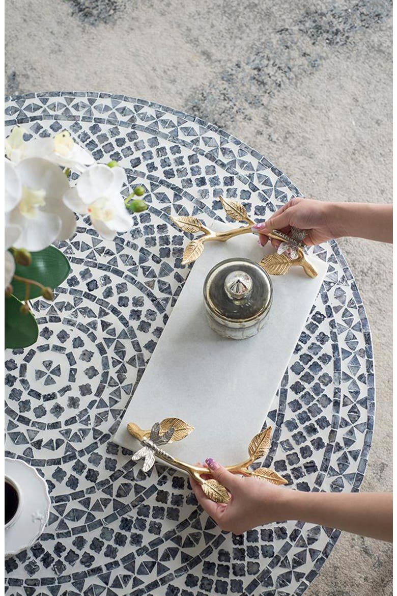 Dragonfly Marble Decorative Tray, Alternate, color, WHITE