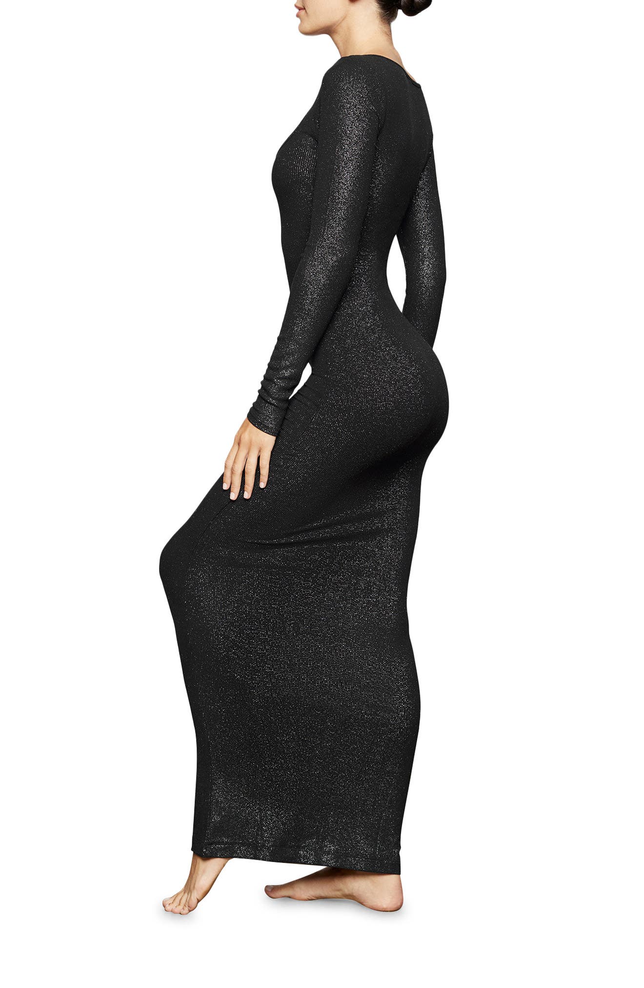 skims long sleeve slip dress SKIMS Soft Lounge Turtleneck Long Sleeve Slip Dress Amethyst