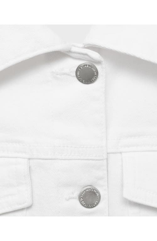 Mango Pockets Denim Jacket In White