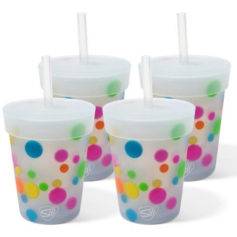 Kids Straw Tumblers 8oz, 4 Pack