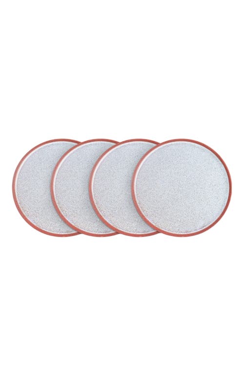 Stone Lain Vince Stoneware 4-piece Dinner Plate Set In Red