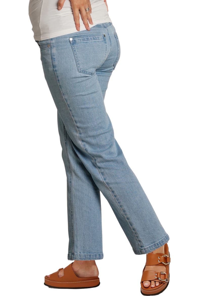 Hailey Straight-Leg Over-the-Belly Maternity Jeans, Alternate, color, LIGHT WASH