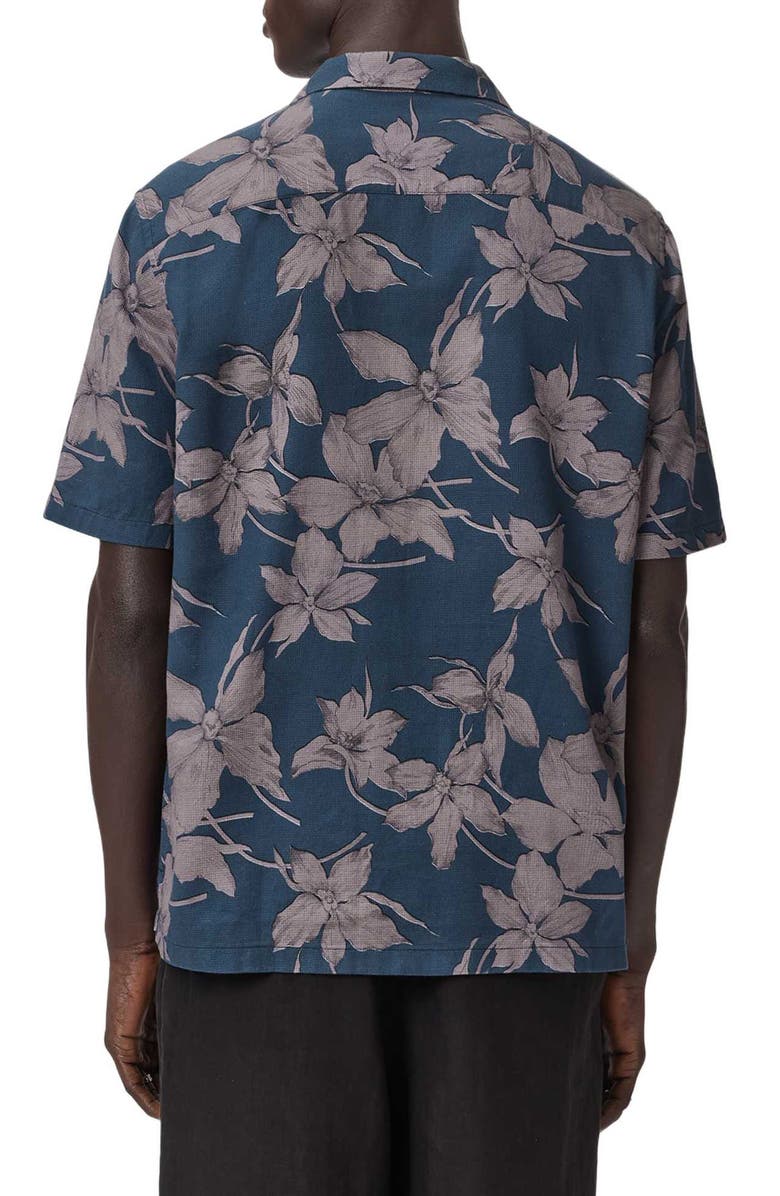 AllSaints Parterre Print Button-Up, Alternate, color, Bay Blue
