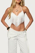 EDIKTED Kienna Fringe Bra Top