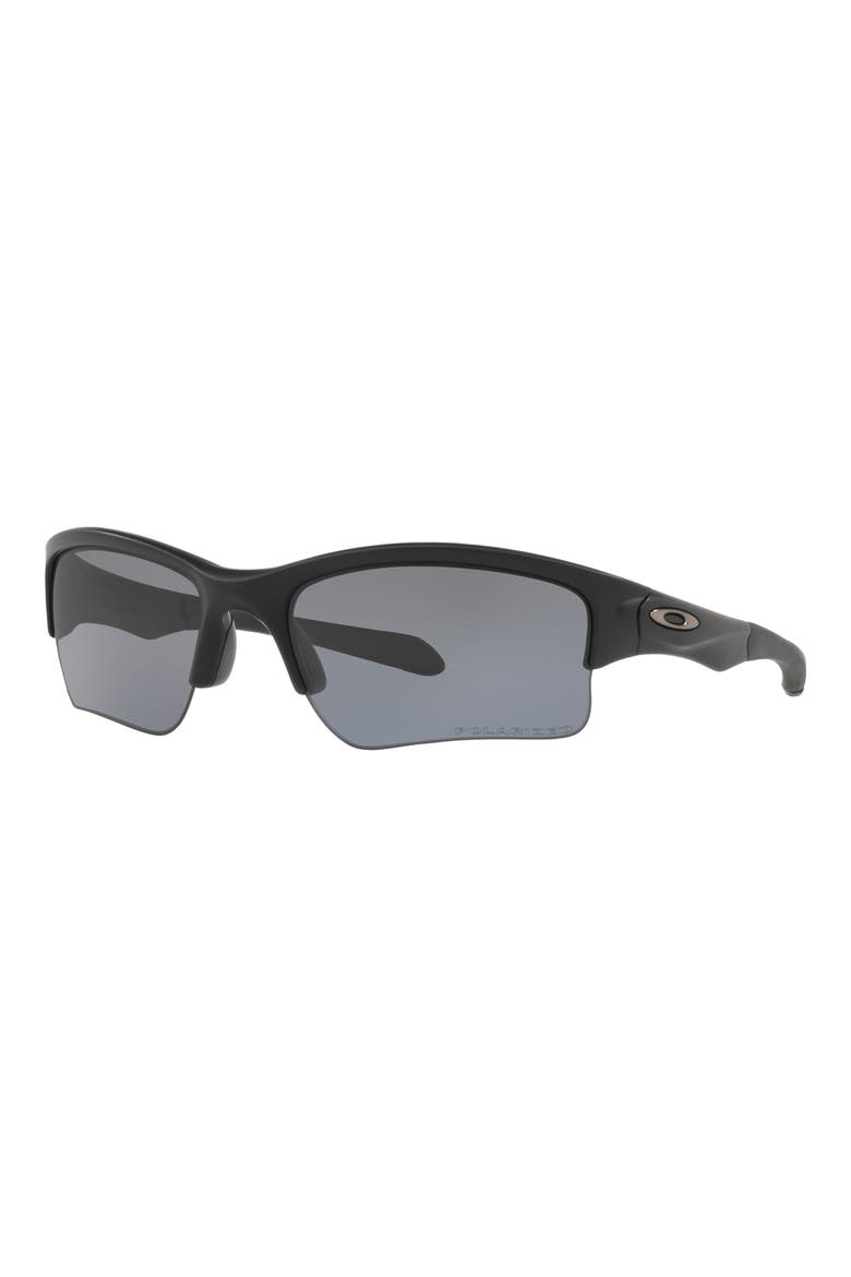 Quarter Jacket 61mm Polarized Rectangular Sunglasses, Alternate, color, BLACK