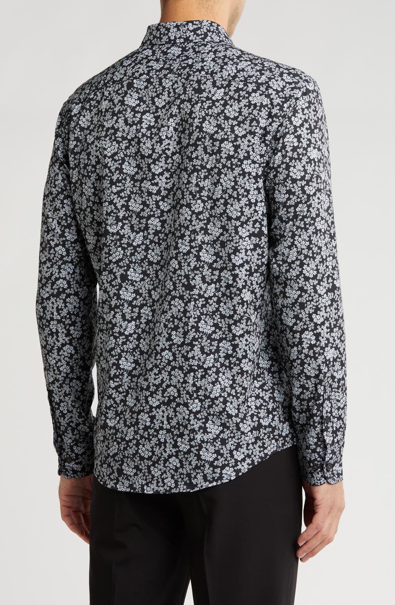 Perry Ellis Vine Floral Button-Up Shirt, Alternate, color, 