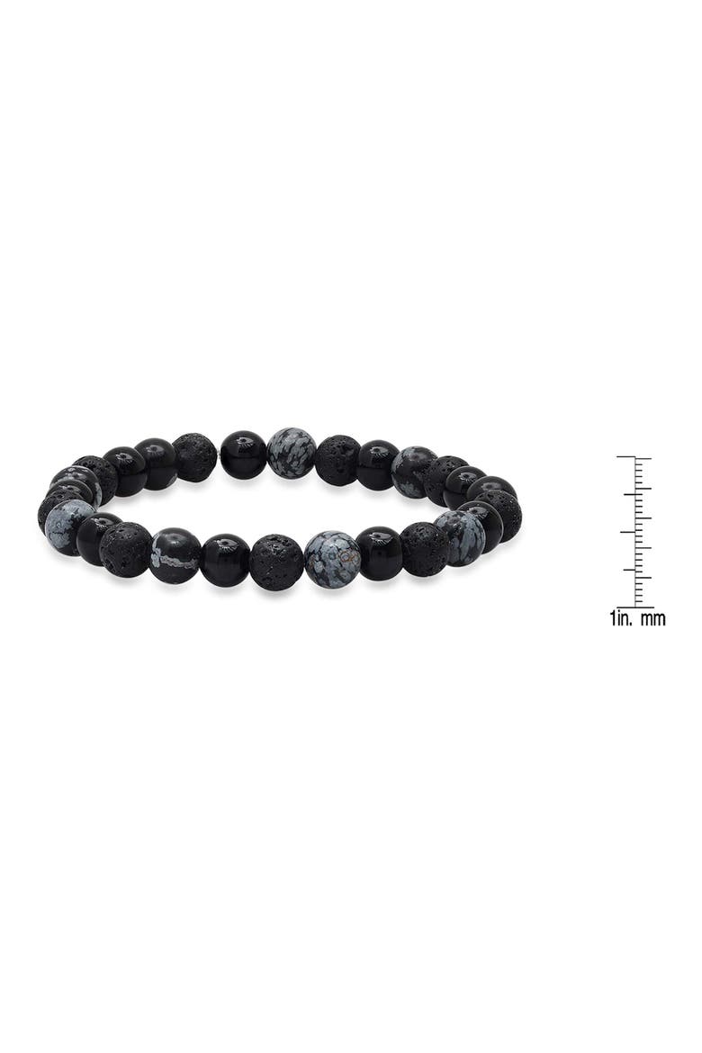 Men's Lava Rock & Agate Stretch Bracelet, Alternate, color, BLACK