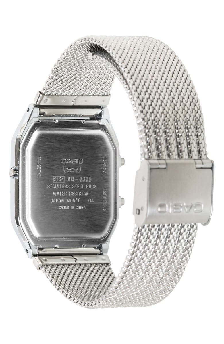 CASIO Vintage Analog/Digital Bracelet Watch, 38.8mm × 29.8mm, Alternate, color, Silver