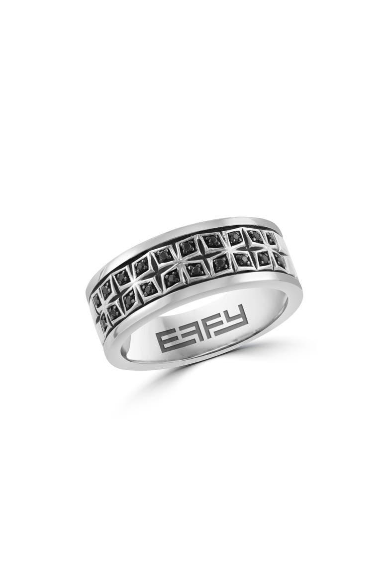 Men's Black Diamond Band Ring, Main, color, BLACK