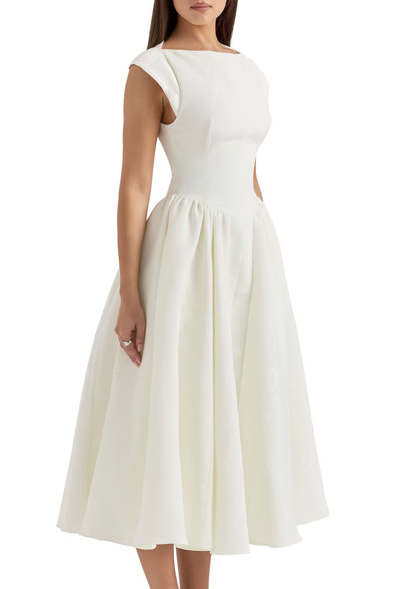 Debutante Backless Midi Dress, Alternate, color, IVORY