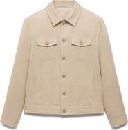 MANGO Suede Effect Trucker Jacket