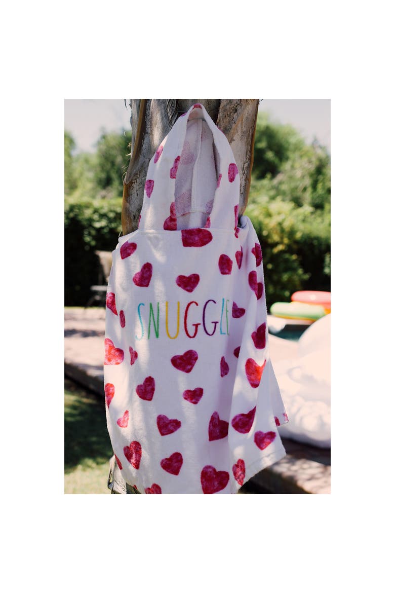 Snuggle Kids Hooded Towel and 12 Inch Beach Ball Hearts, Alternate, color, Multicolored
