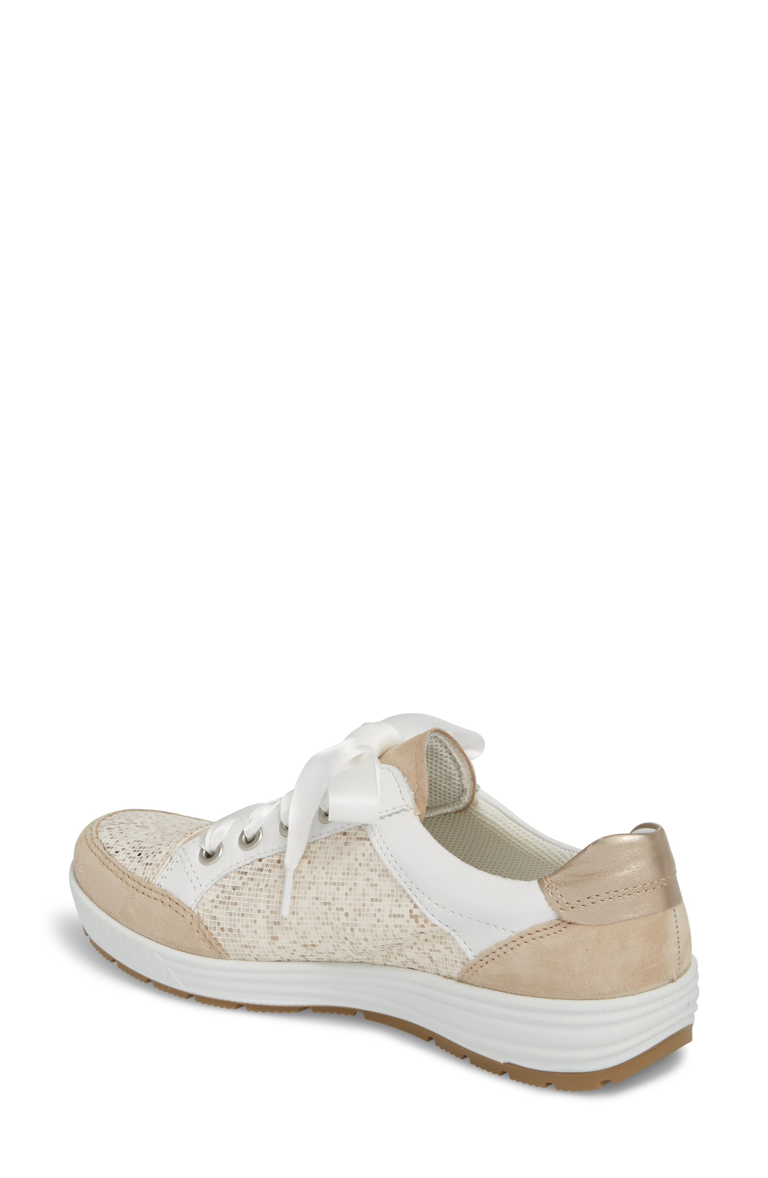 Nicole Sneaker, Alternate, color, BEIGE/ TAUPE LEATHER