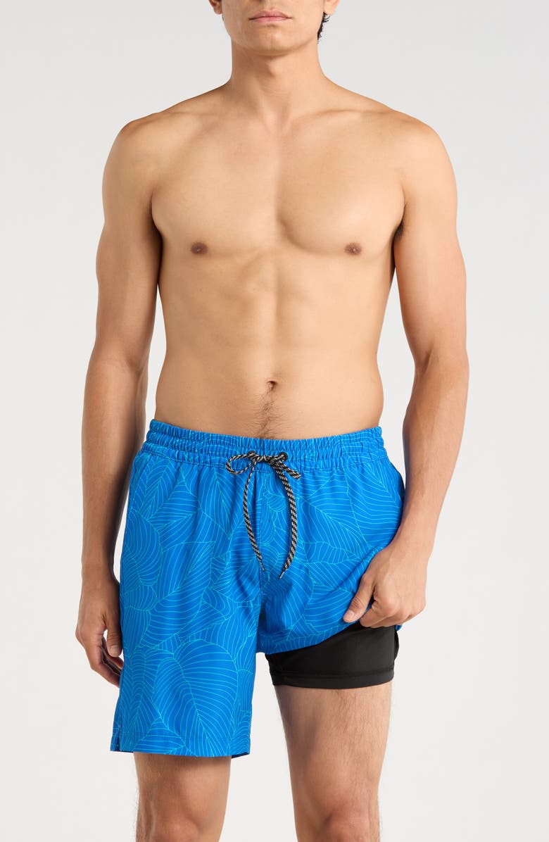 Hurley Botanic Lines Volley Swim Shorts, Alternate, color, Hydro