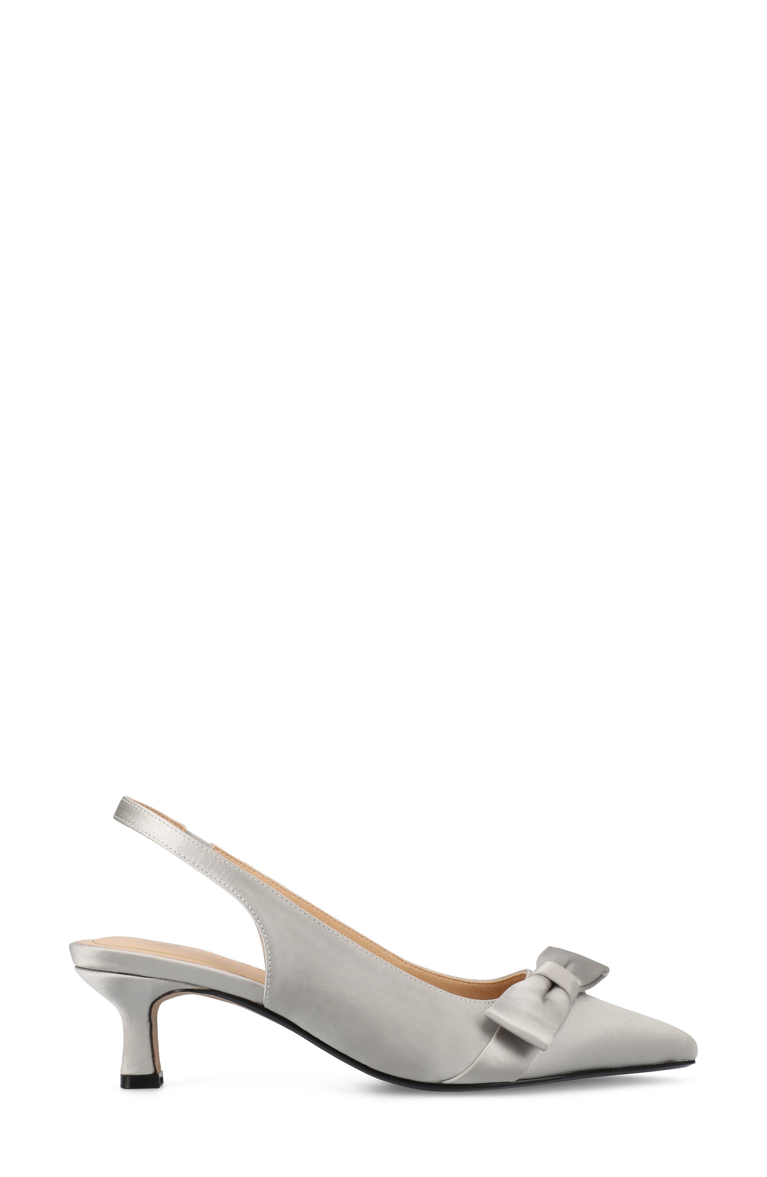Paloma Slingback Pump, Alternate, color, SATIN/SILVER