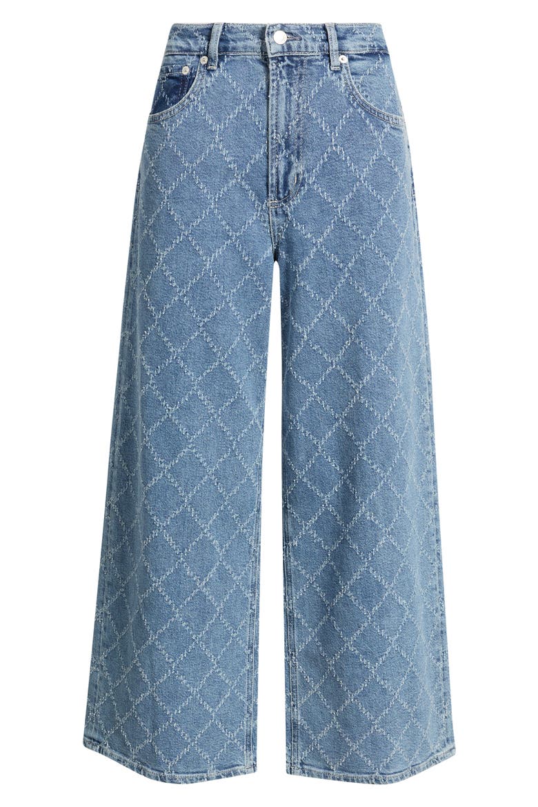 Belmont Diamond Distressed High Waist Wide Leg Jeans, Alternate, color, DIAMOND DISTRESS