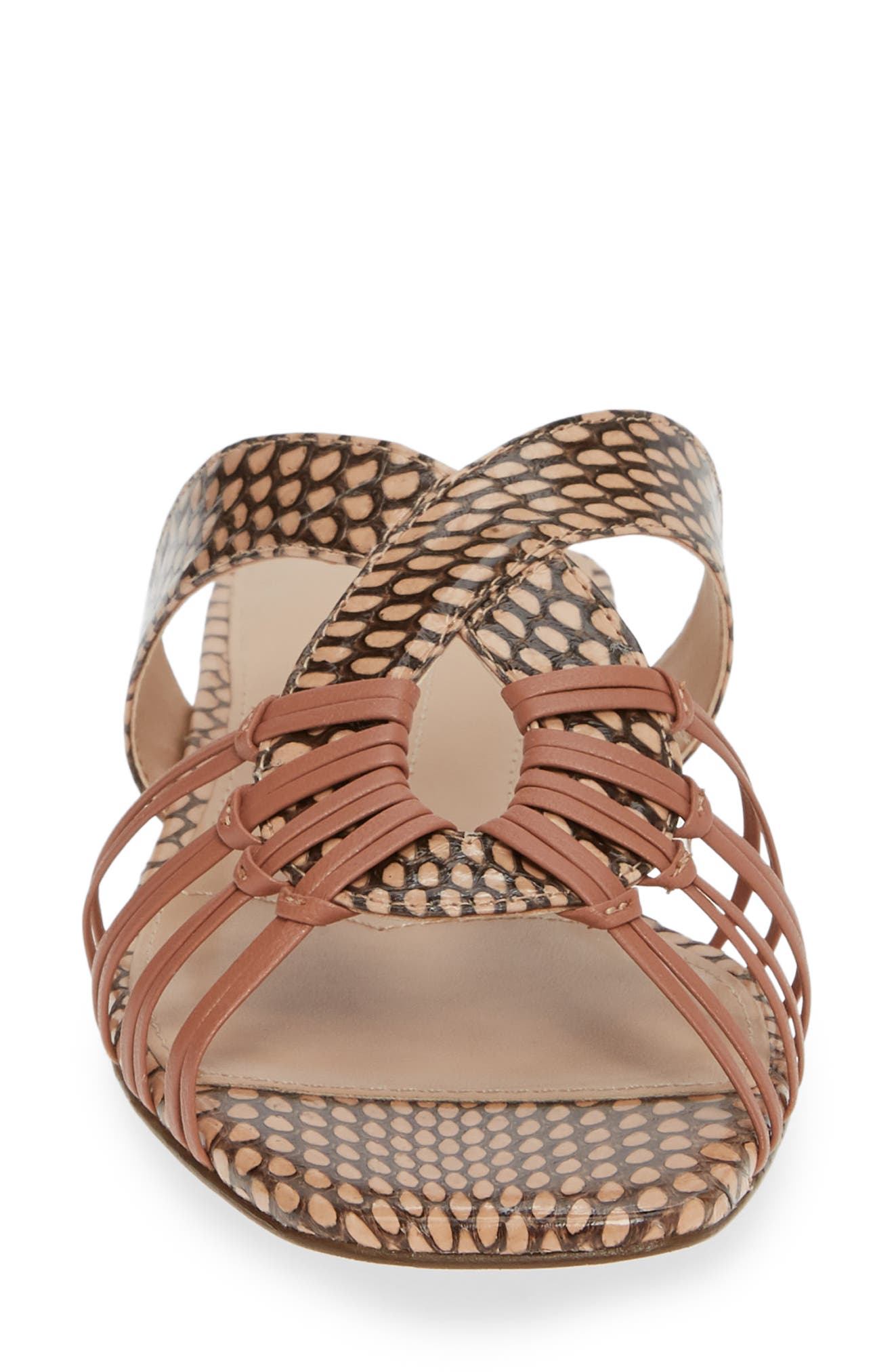 Silvy Sandal, Alternate, color, PETAL SNAKE PRINT LEATHER