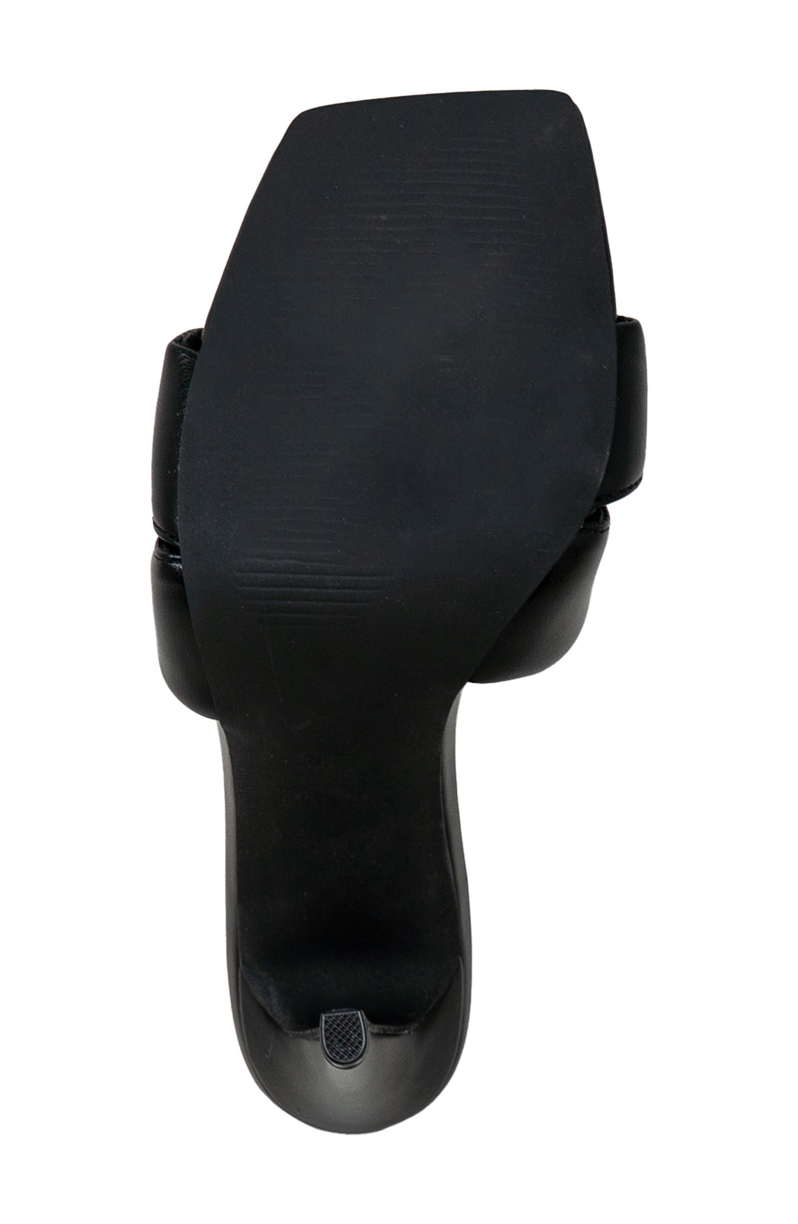 Knotted Slide Sandal, Alternate, color, BLACK PU
