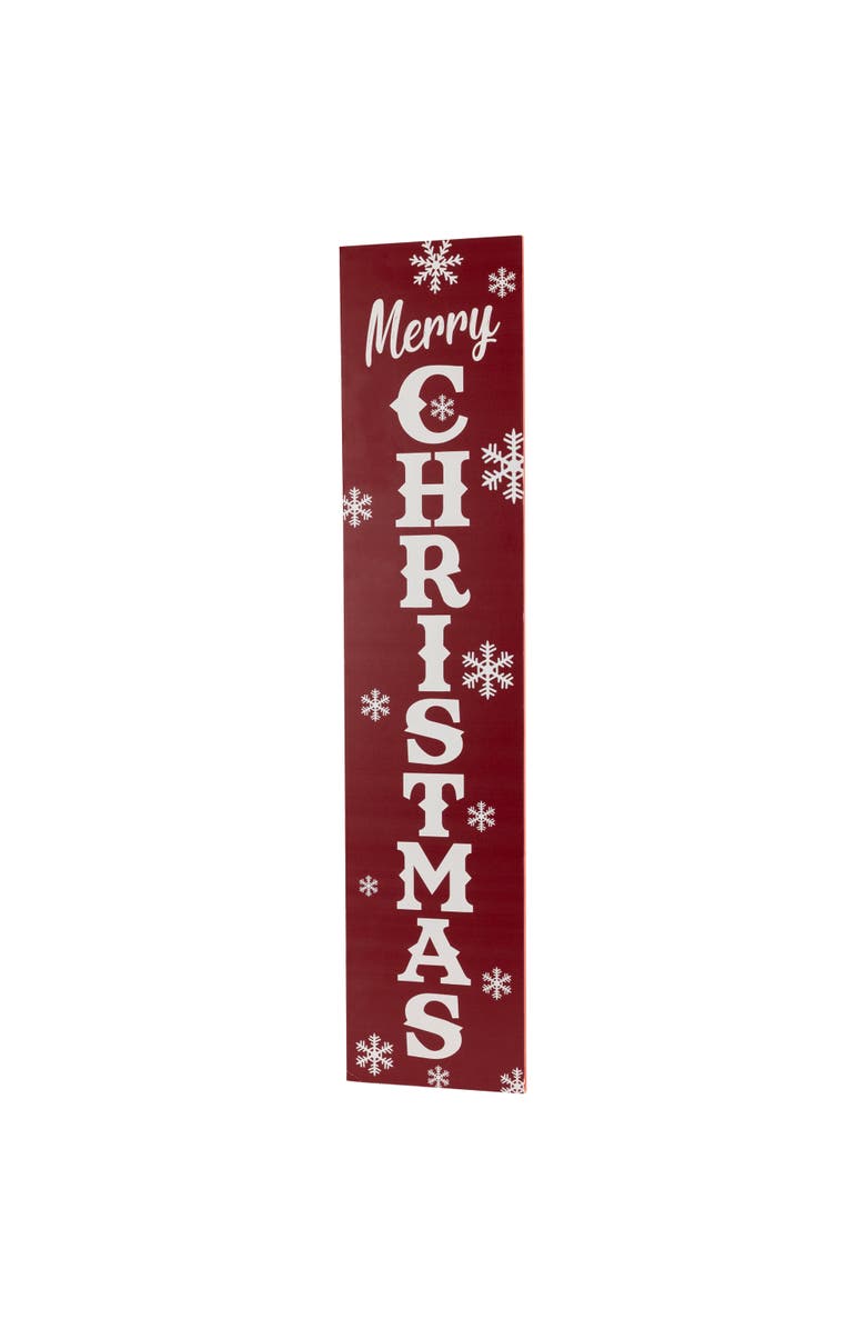 Northlight 36" Red and White "Merry Christmas" and Snowflake Porch Board Sign Decoration, Alternate, color, 
