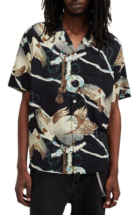 Buzzard Print Camp Shirt