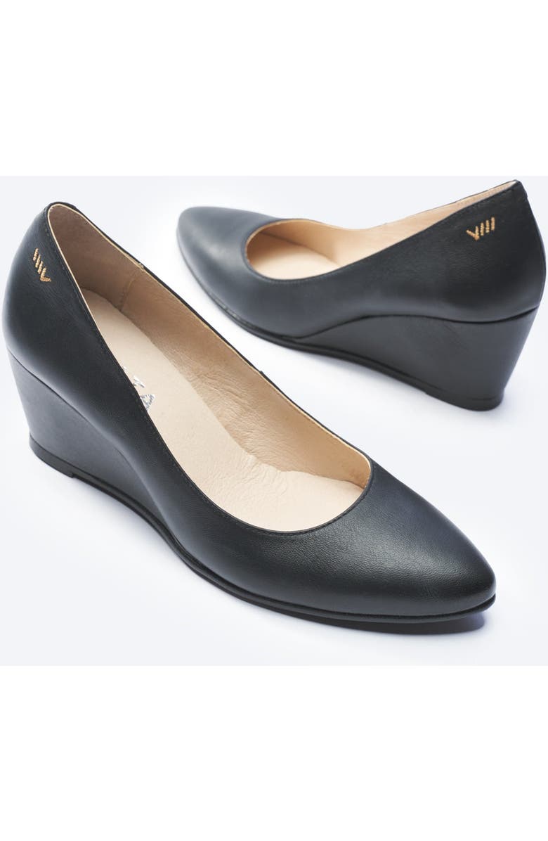 VISCATA Verona Leather Wedges, Alternate, color, Black