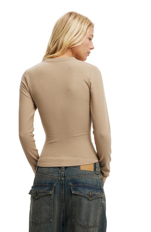 Cotton On Ryan Henley Long Sleeve In Brown