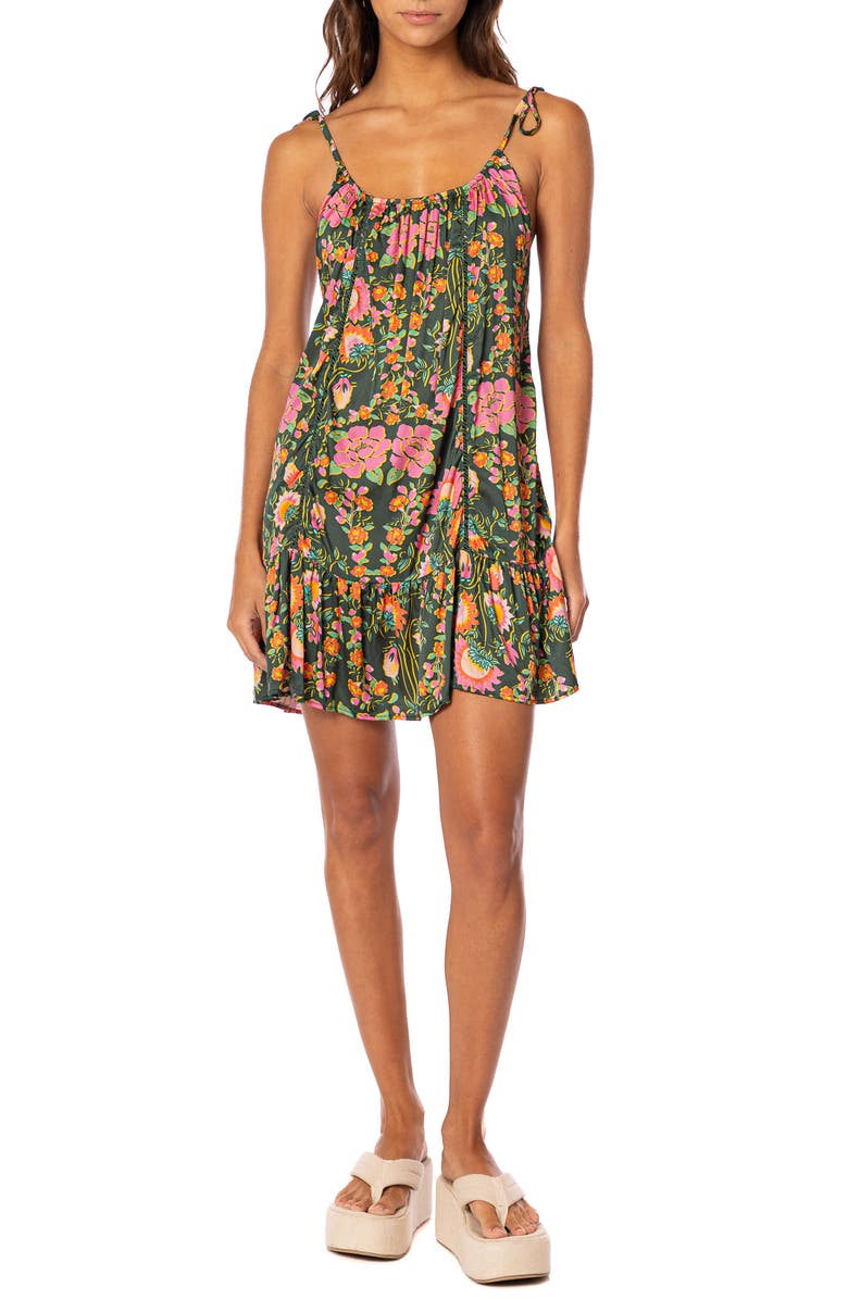 Maaji Arabian Nights Magnolia Cover-Up Dress, Main, color, Medium Green